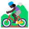 Woman Mountain Biking- Dark Skin Tone emoji on Microsoft